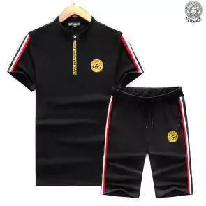 versace jogging survetement manches courtes col rond botton